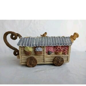 Vtg Youngs 1995 Miniature Resin Tea Set  Decor Please See  Description